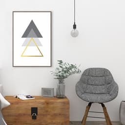 Quadro Triângulo Escandinavo 86x60 Filete Marrom