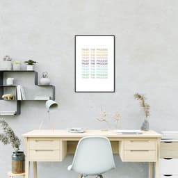 Quadro Trust the Process Colors 100x70 Filete Preto