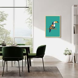 Quadro Tucano Geométrico 60x43 Caixa Marfim