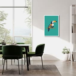 Quadro Tucano Geométrico 86x60 Caixa Branco