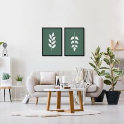 Quadro Up Folhas Escandinavas 142 x 100 2-100x70 Caixa Preto