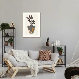 Quadro Vaso Boho 100x70 Filete Marfim