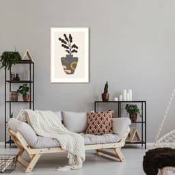 Quadro Vaso Boho 43x30 Filete Marfim