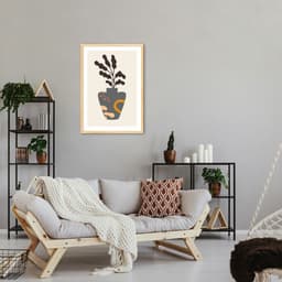 Quadro Vaso Boho 60x43 Caixa Marfim