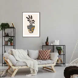 Quadro Vaso Boho 60x43 Filete Marrom