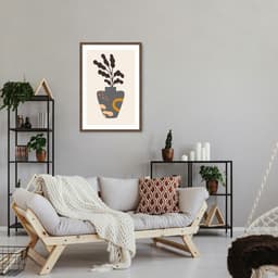 Quadro Vaso Boho 86x60 Caixa Marrom