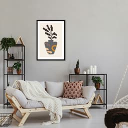 Quadro Vaso Boho 86x60 Caixa Preto