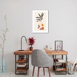 Quadro Vaso Boho Salmão 43x30 Sem Moldura