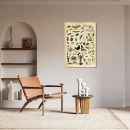 Quadro Vintage Artropodes 60x43 Filete Marfim