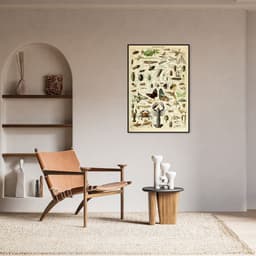 Quadro Vintage Artropodes 60x43 Filete Preto
