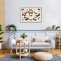 Quadro Vintage Borboletas II 86x60 Filete Marrom