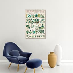 Quadro Vintage Botânica Flores e Plantas 60x43 Sem Moldura