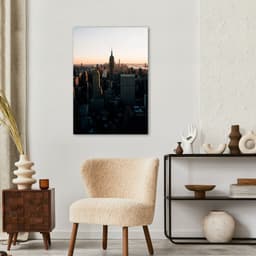 Quadro Visão Aérea Prédios New York 43x30 Sem Moldura