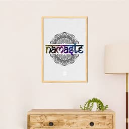 Quadro Yoga Namaste 43x30 Caixa Marfim