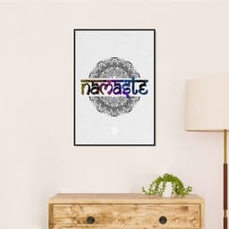 Quadro Yoga Namaste 60x43 Filete Preto