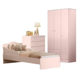 Conjunto Para Quarto Infantil Saitama Rosa Acetinado