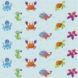 Papel de Parede Infantil Fundo do Mar Colorido