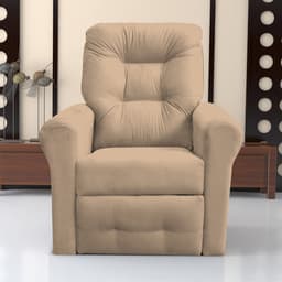 Poltrona Reclinável para Descanso Guaíra Suede Bege