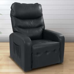 Poltrona Reclinável para Descanso Rodes Sintetico Preto