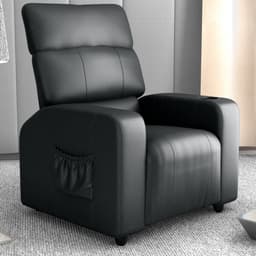 Poltrona Reclinável para Sala Hull Sintetico Preto