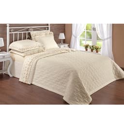 Cobre Leito Queen 200 fios Romano Palha Casaborda 3 peças