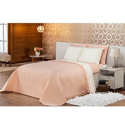Kit Cobre Leito Queen Casualle Salmão Casaborda 3 peças