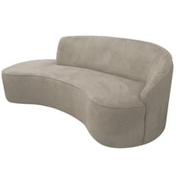 Sofá Curvo 02 Lugares 150cm Braço Esquerdo Eron Suede Camurça Bege - CasaePoltrona