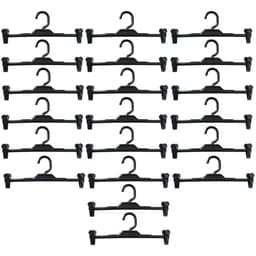 20 Cabides Plásticos com Presilhas Preto Lojas Expositor para Saias Bermudas