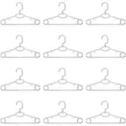 Kit 12 Cabides de Roupa Giratório Regata Transparente 42cm Adulto para Closet Magazzino