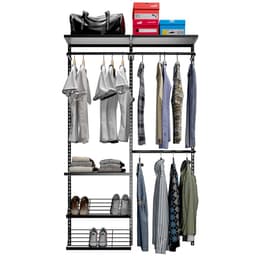 Closet Aberto Aramado Preto Parede Cabideiro Araras Pratelei