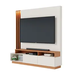 Estante para Home Theater e TV até 65 Polegadas Humaitá Off White e Freijó