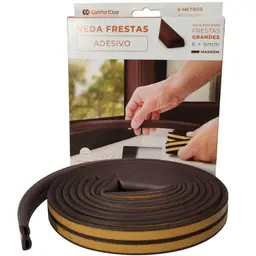 4 Fita Veda Fresta Janela Comfort Door Borracha Adesivo Veda Frestas 6mm