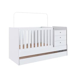 Berço Minicama com Cômoda e Cama Auxiliar Ruth Branco