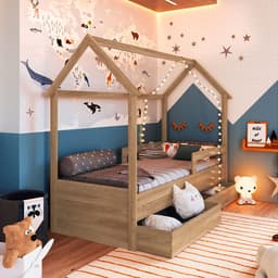Cama Infantil Montessoriana Miney 2 Gavetas Aveiro