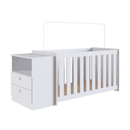 Conjunto de Berço com Colchão (130x60cm) e Cômoda Aconchego 2 GV Branco