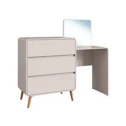 Penteadeira Infantil Curve 3 Gavetas Bege Dunas