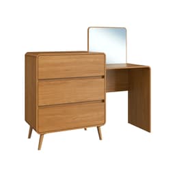 Penteadeira Infantil Curve 3 Gavetas Carvalho Xingu