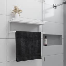 Toalheiro para Banheiro Estilo Industrial Branco com Tampo Branco