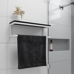 Toalheiro para Banheiro Estilo Industrial Branco com Tampo Preto