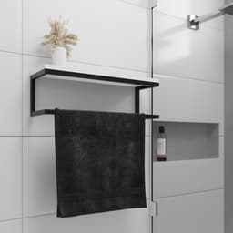 Toalheiro para Banheiro Estilo Industrial Preto com Tampo Branco