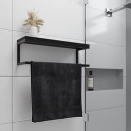 Toalheiro para Banheiro Estilo Industrial Preto com Tampo Preto