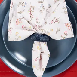 Kit com 4 Anéis de Guardanapo Rayon Azul Marinho