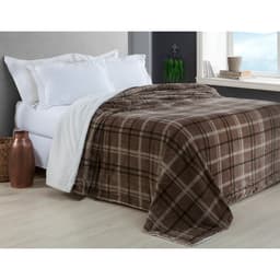 Manta Escócia Queen Xadrez Bege Home Design Corttex