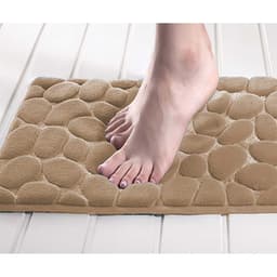 Tapete de Banheiro Elementar Inspiração Bege Escuro 60cm x 40cm Home Design Corttex