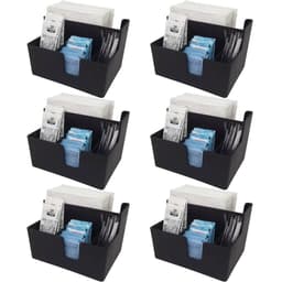 Conjunto 6 Porta Sachês Guardanapos e Açúcar Organizadores Multiusos para Bancada Coza Preto