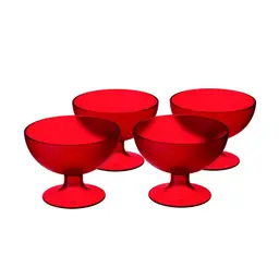 Conjunto de Taças para Sobremesa com 4 Unidades Cozy Vermelho