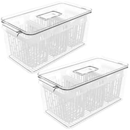 Kit 2 Organizadores de Geladeira 6l Com 6 Cestos Plásticos F