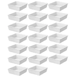 Kit 20 Travessas Pequenas 230ml Tigelas Retangulares Brancas para Servir Coza em Polipropileno