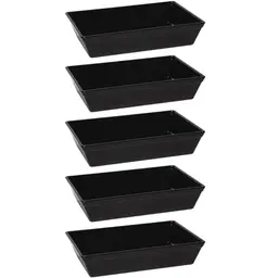 Kit 5 Travessas Retangulares 2,2L Pretas Salada Sobremesa Petisco Cozinha Restaurantes Coza