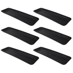 Kit 6 Petisqueiras Retangulares Prato De Petisco Coza Grande Preto